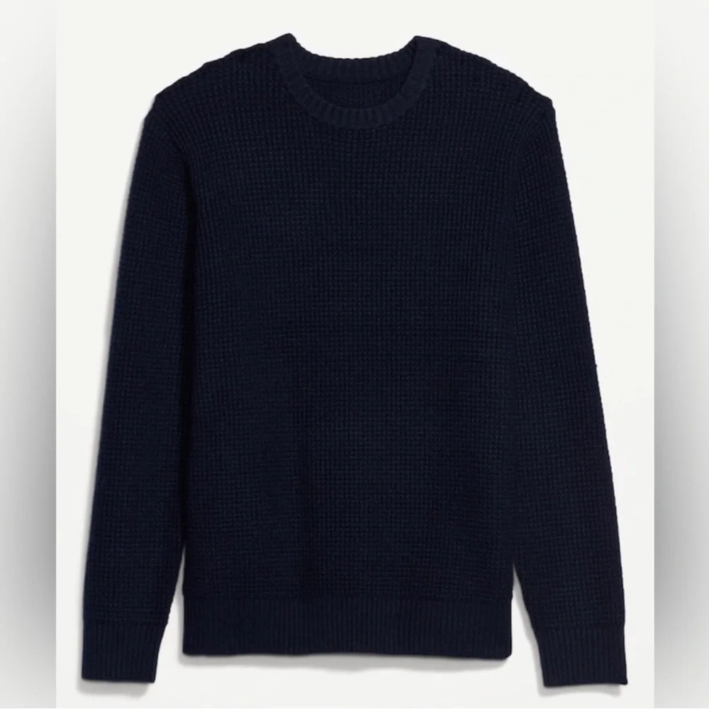 NWT! Men's Cozy In the Navy Waffle-Textured Crew-Neck Sweater - Multiple Sizes